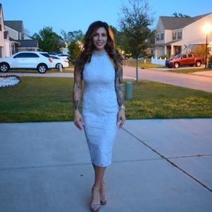 Sky blue overlaced dress